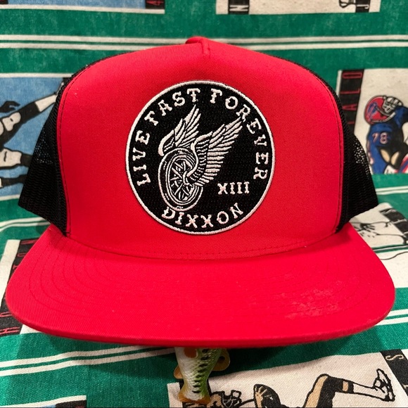 Dixxon XIII Live Fast Forever Patch Trucker Snap Back Flat Bill Hat - Sold Out